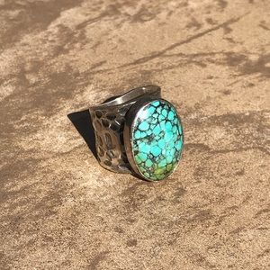 Unisex Turquoise & Silver Ring.